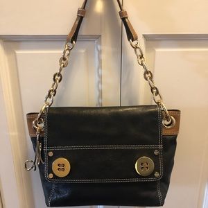 Milly beautiful black shoulder bag w/gold accents